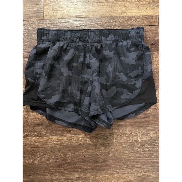 Athletic Works Pants - Athletic Works Womens Camo Running Shorts Gray Black Mesh Trim Zipper Pocket M